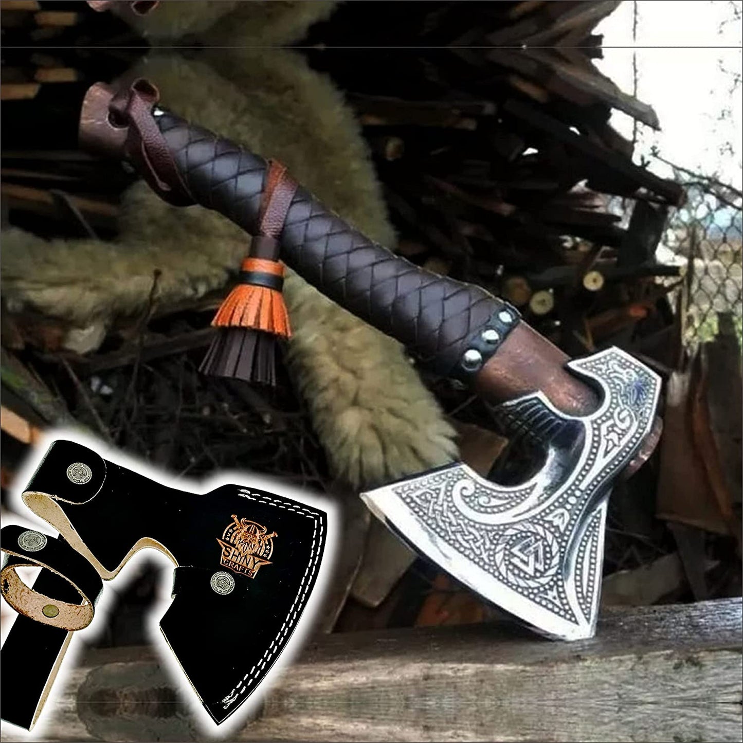 Forged Carbon Steel Viking Axe – Perfect Gift for Vikings